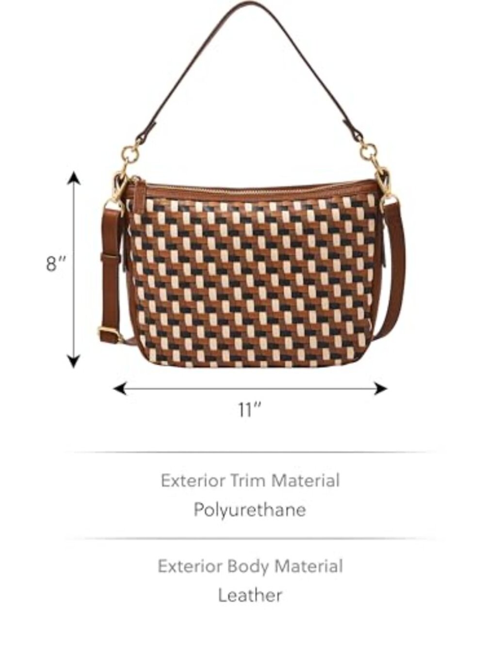 Genuine Leather Crossbody Purse with Adjustable Strap - Picture 5 of 7